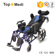 Fauteuil roulant à dossier haut inclinable Topmedi pour les enfants atteints de paralysie cérébrale